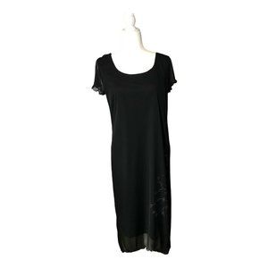 AGB Dress Byer California Black Layered Lined Midi